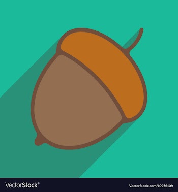 Flat with shadow icon and mobile application acorn vector image