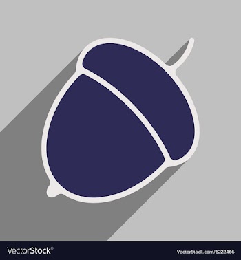 Flat with shadow icon and mobile application acorn vector image