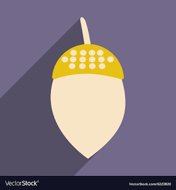 Flat with shadow icon and mobile application acorn vector image