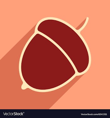 Flat with shadow icon and mobile application acorn vector image