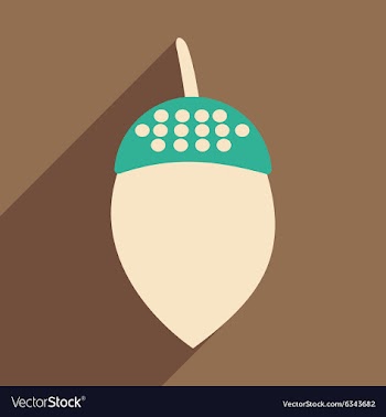 Flat with shadow icon and mobile application acorn vector image