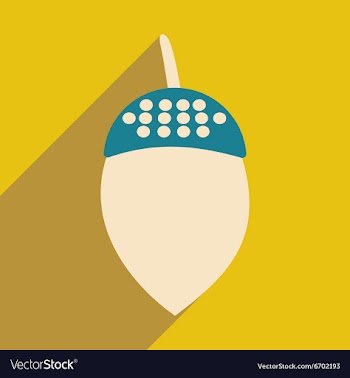 Flat with shadow icon and mobile application acorn vector image