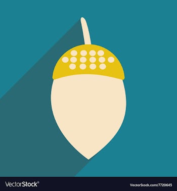 Flat with shadow icon and mobile application acorn vector image