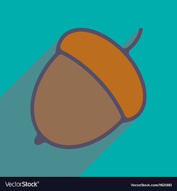 Flat with shadow icon and mobile application acorn vector image