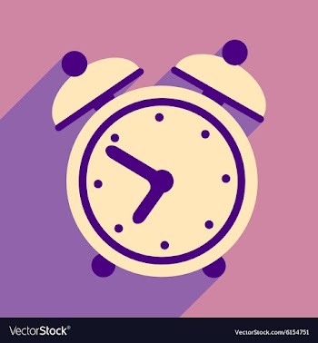 Flat with shadow icon and mobile application alarm vector image