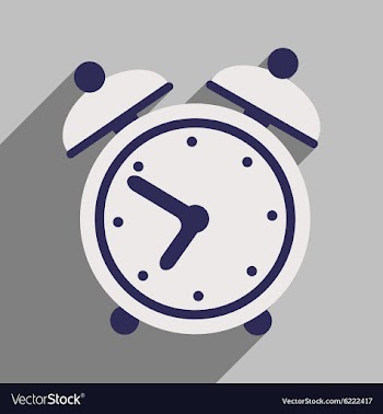 Flat with shadow icon and mobile application alarm vector image