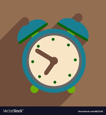 Flat with shadow icon and mobile application alarm vector image