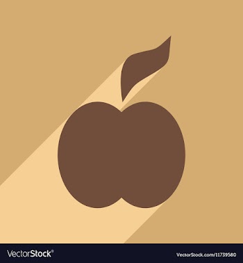 Flat with shadow icon and mobile application apple vector image