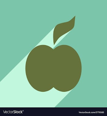 Flat with shadow icon and mobile application apple vector image