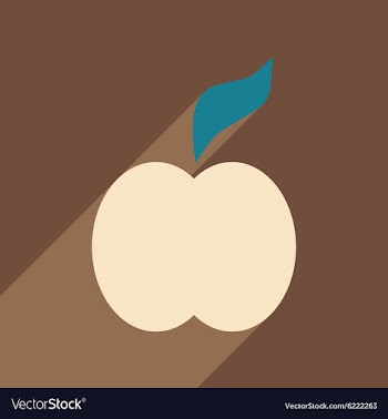 Flat with shadow icon and mobile application apple vector image