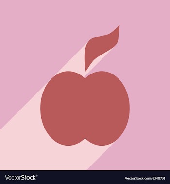 Flat with shadow icon and mobile application apple vector image