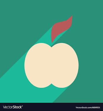 Flat with shadow icon and mobile application apple vector image