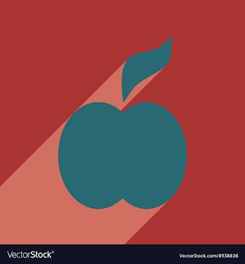 Flat with shadow icon and mobile application apple vector image
