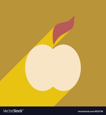 Flat with shadow icon and mobile application apple vector image