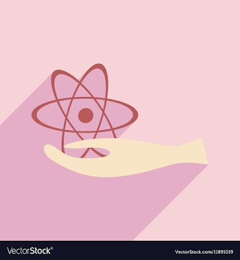 Flat with shadow icon and mobile application atom vector image