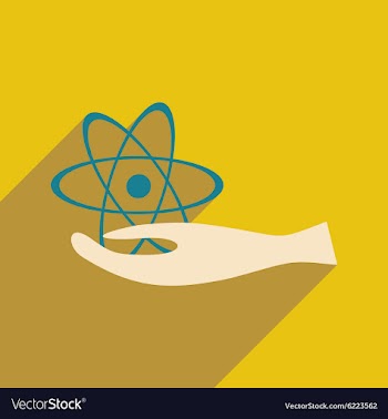 Flat with shadow icon and mobile application atom vector image