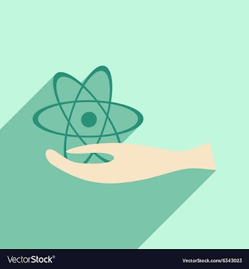 Flat with shadow icon and mobile application atom vector image