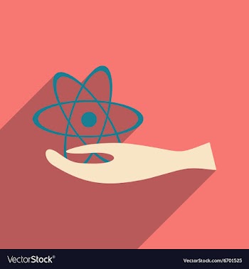 Flat with shadow icon and mobile application atom vector image