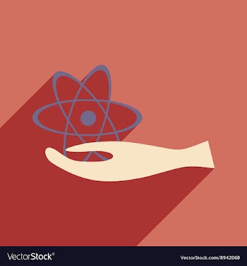 Flat with shadow icon and mobile application atom vector image