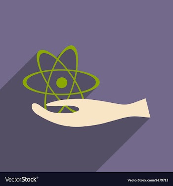 Flat with shadow icon and mobile application atom vector image
