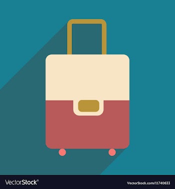 Flat with shadow icon and mobile application Bag vector image