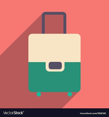 Flat with shadow icon and mobile application Bag vector image