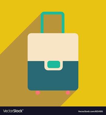 Flat with shadow icon and mobile application Bag vector image