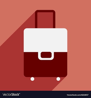 Flat with shadow icon and mobile application Bag vector image