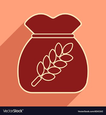 Flat with shadow icon and mobile application bag vector image