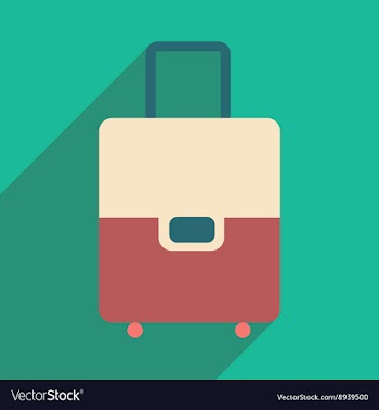 Flat with shadow icon and mobile application Bag vector image