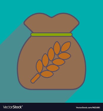 Flat with shadow icon and mobile application bag vector image