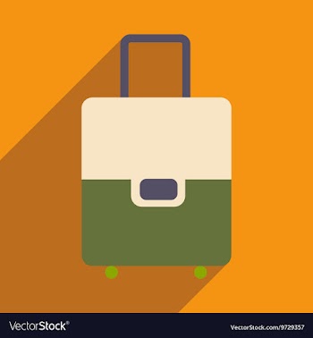 Flat with shadow icon and mobile application Bag vector image