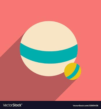 Flat with shadow icon and mobile application ball vector image