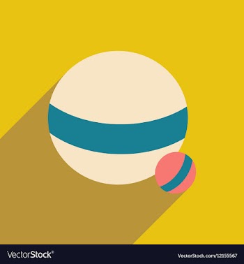 Flat with shadow icon and mobile application ball vector image