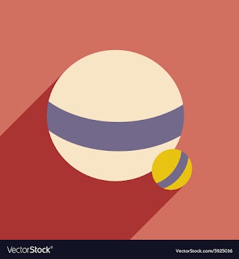 Flat with shadow icon and mobile application ball vector image