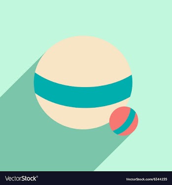 Flat with shadow icon and mobile application ball vector image