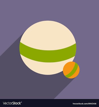 Flat with shadow icon and mobile application ball vector image
