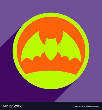 Flat with shadow icon and mobile application bat vector image