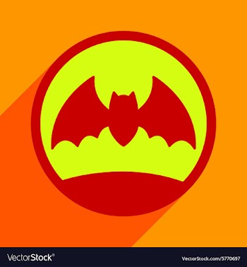 Flat with shadow icon and mobile application bat vector image