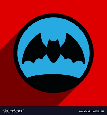 Flat with shadow icon and mobile application bat vector image