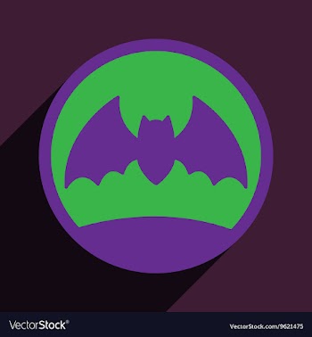 Flat with shadow icon and mobile application bat vector image