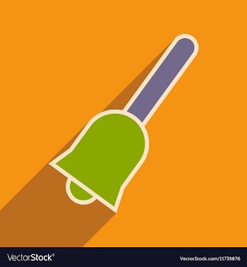 Flat with shadow icon and mobile application bell vector image