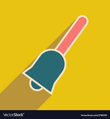 Flat with shadow icon and mobile application bell vector image