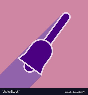 Flat with shadow icon and mobile application bell vector image