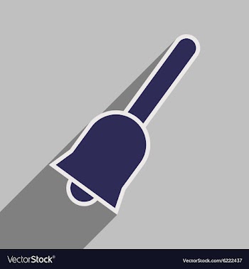 Flat with shadow icon and mobile application bell vector image