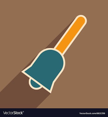 Flat with shadow icon and mobile application bell vector image
