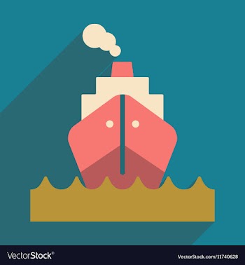 Flat with shadow icon and mobile application boat vector image