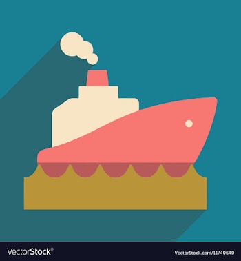 Flat with shadow icon and mobile application boat vector image