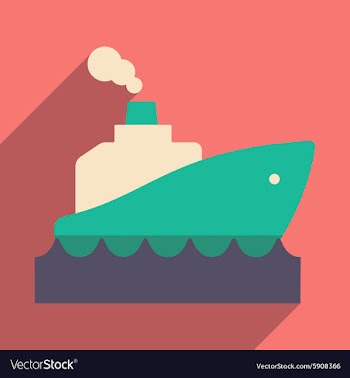 Flat with shadow icon and mobile application boat vector image