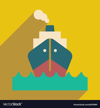 Flat with shadow icon and mobile application boat vector image